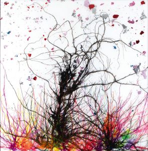 ©Mona Moleo - Imperfect Perfect - Mixed technique on wooden panels - 124 x 126 cm - 2023