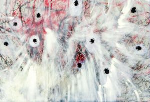 ©Mona Moleo - Spooky Souls - Mixed technique on wooden panels - 75 x 50 cm - 2022