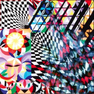 ©Mona Moleo - Unexpected Expected - Mixed technique on wooden panels - 100 x 100 cm - 2022